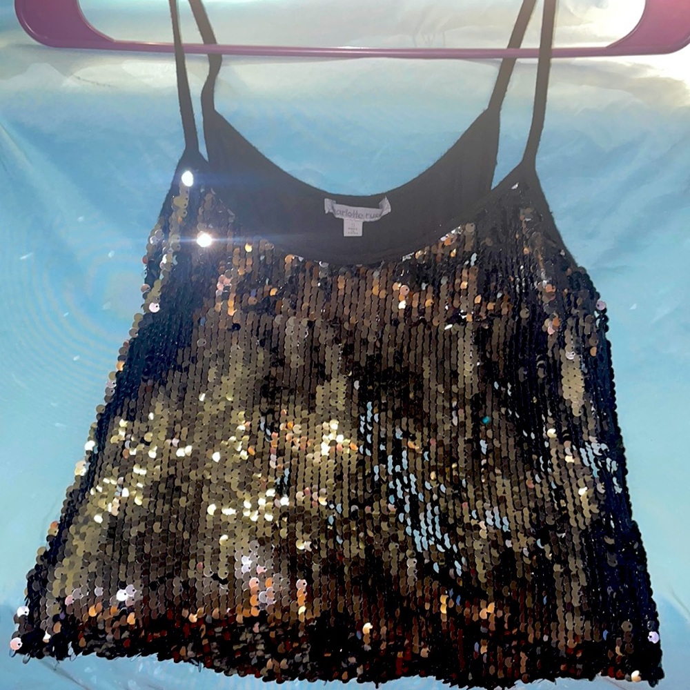 Charlotte Russe Sequin crop top, Size S